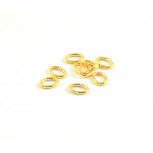  6mm oval jumpring gold plated (pack of 50)